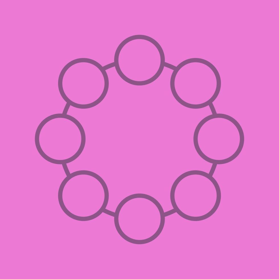 Circle color linear icon. Community concept. Thin line outline symbols on color background. Vector illustration