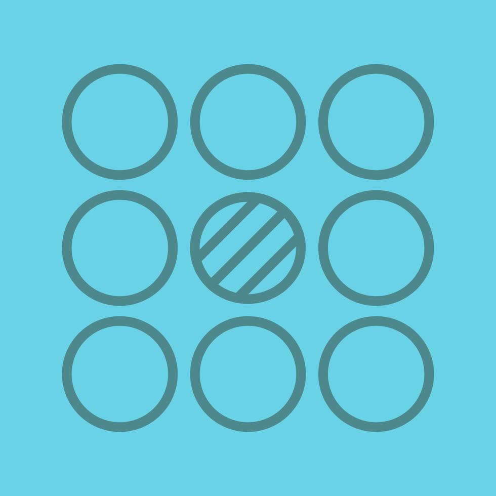 Contradictory linear icon. Abstract metaphor. Thin line outline symbols on color background. Vector illustration