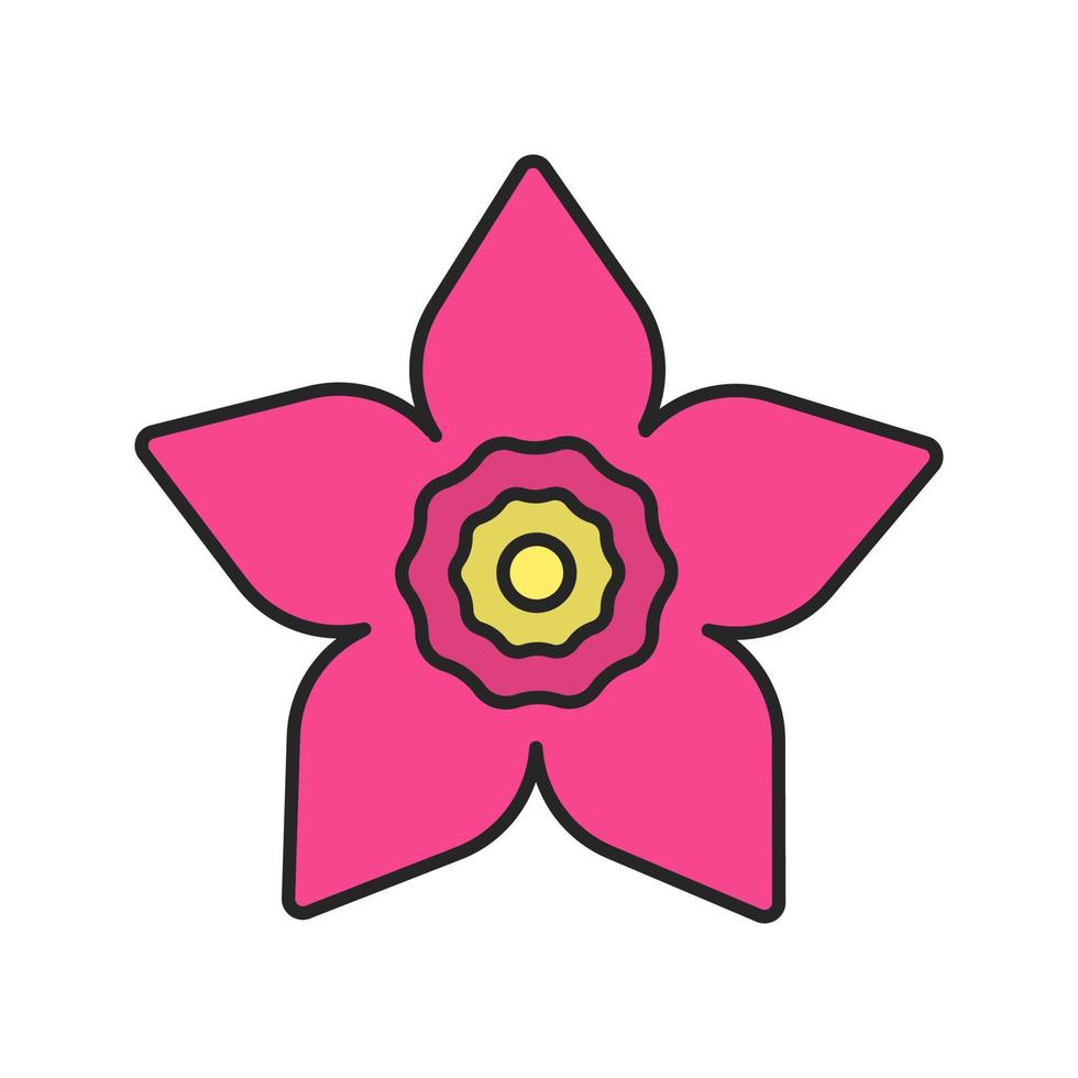 icono de color de narciso. Cabeza de Jonquil. ilustración vectorial aislada vector