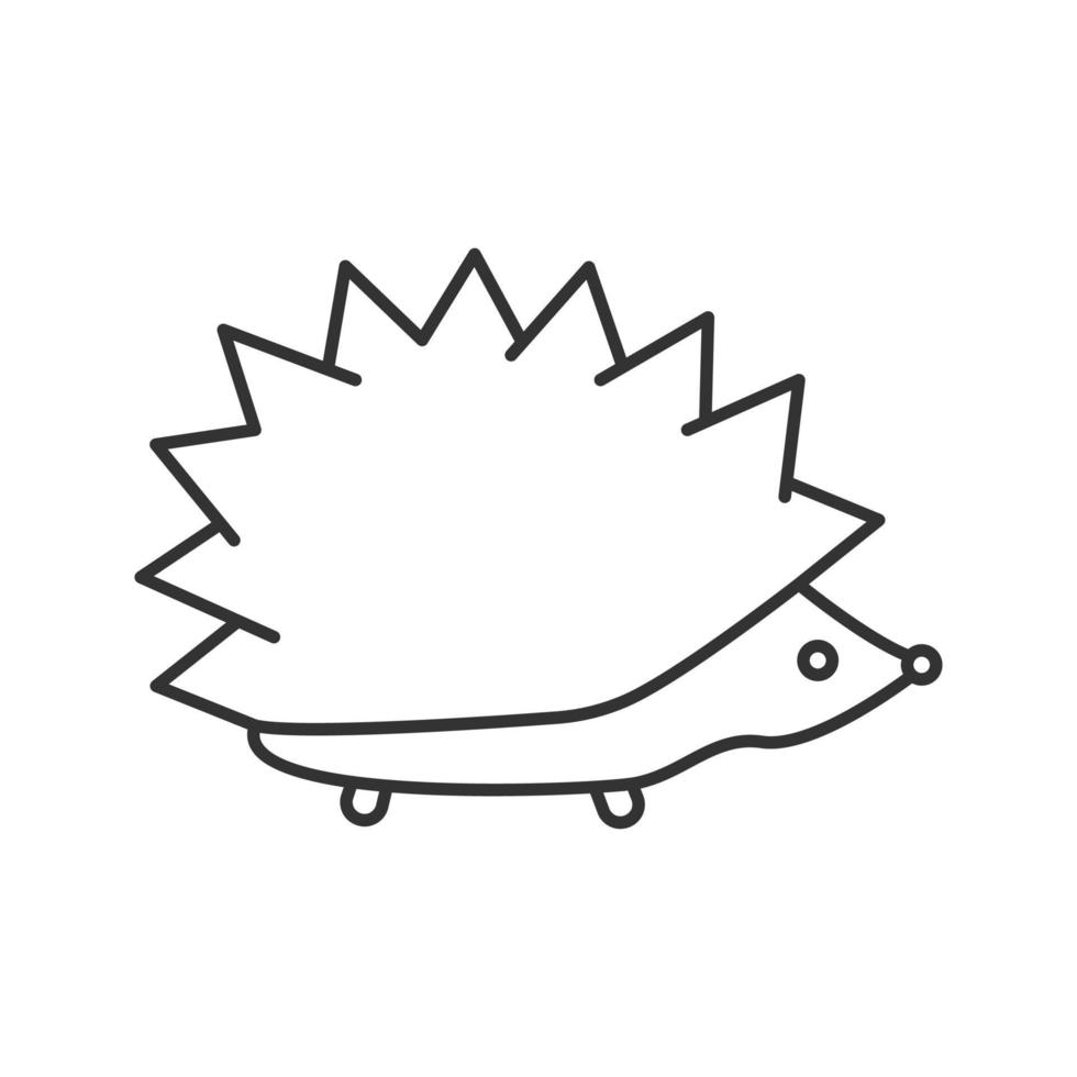Hedgehog linear icon. Urchin contour symbol. Thin line illustration. Vector isolated outline drawing