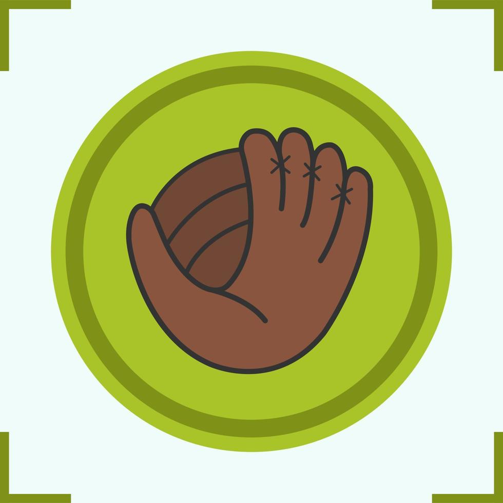 Baseball glove color icon. Softball mitt. Isolated vector illustration
