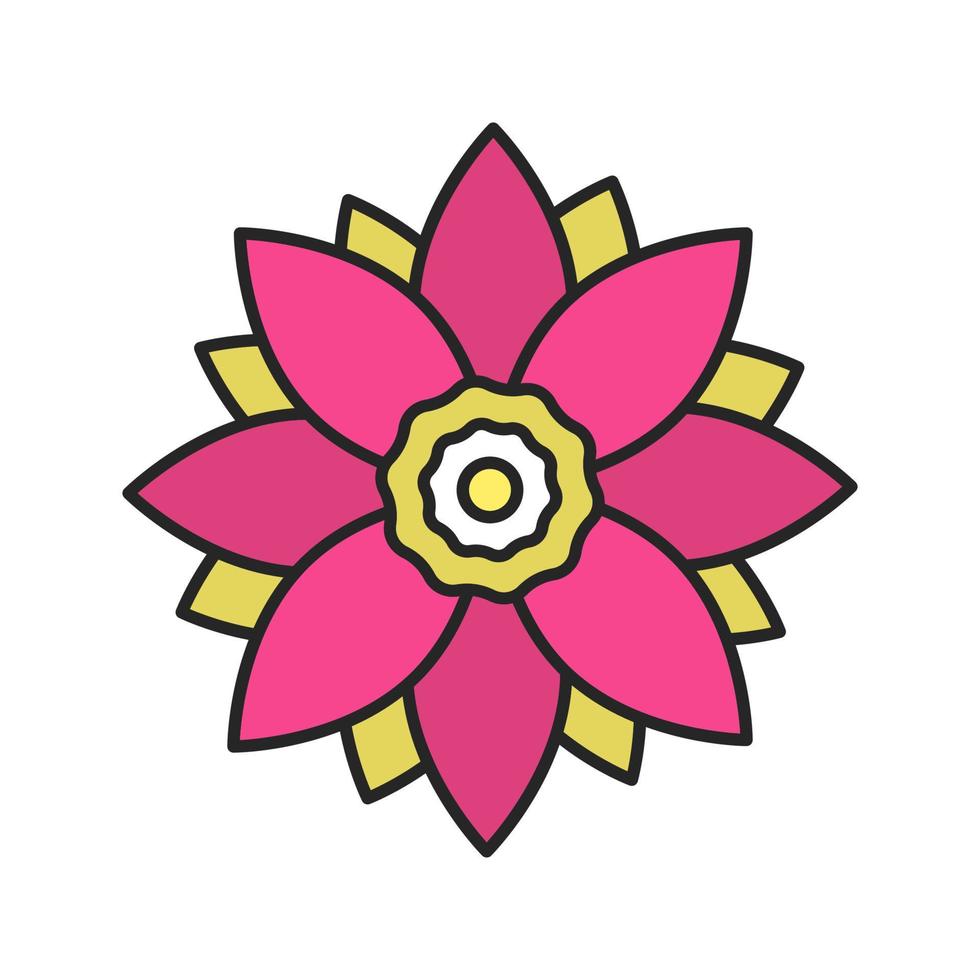 Lotus flower color icon. Isolated vector illustration