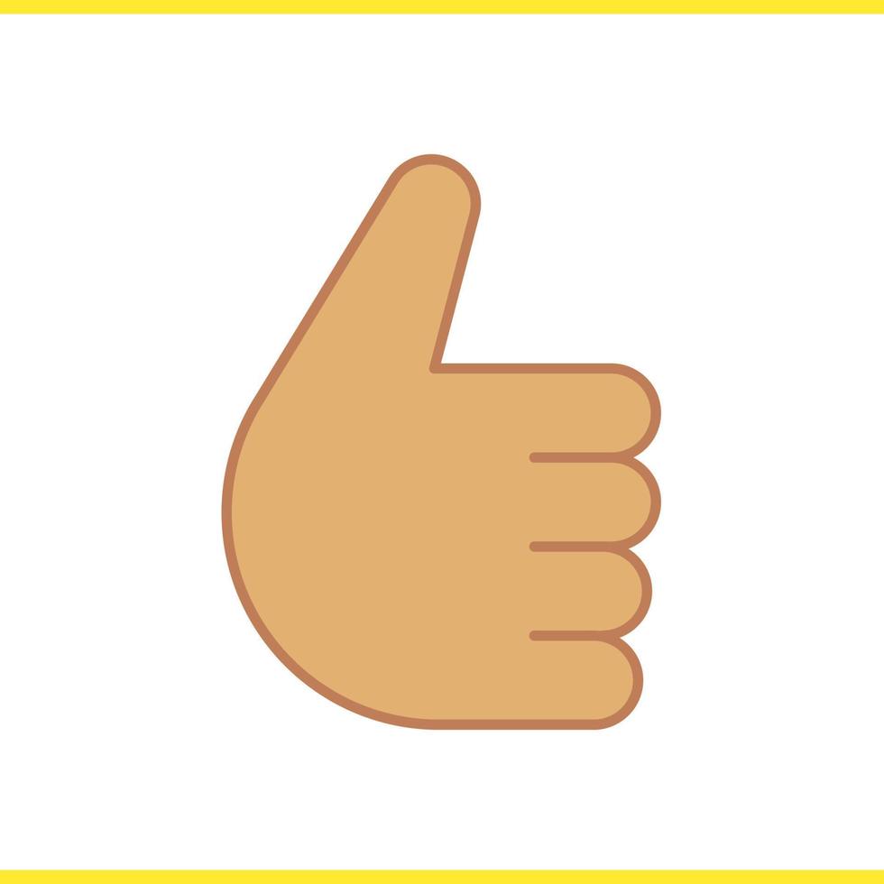 Thumbs up hand gesture color icon. Approval and like sign. Isolated vector illustration