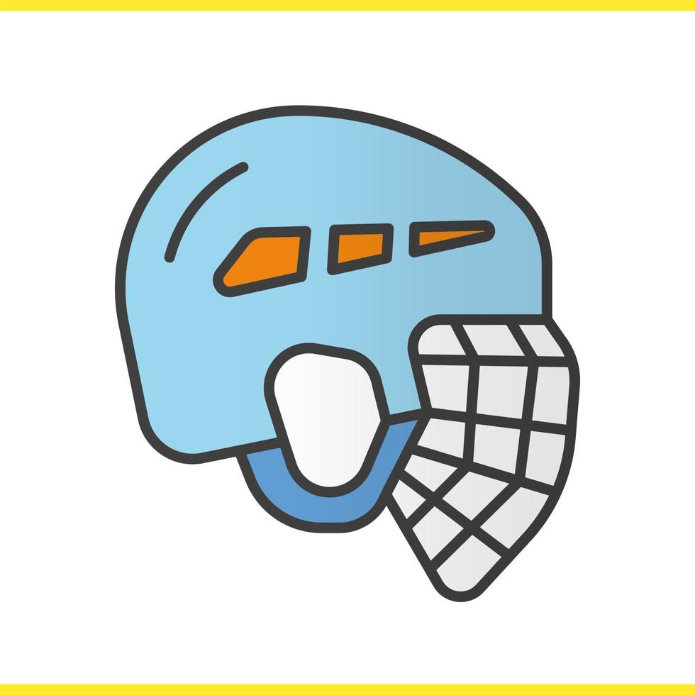 Ice hockey helmet color icon. Isolated vector illustration