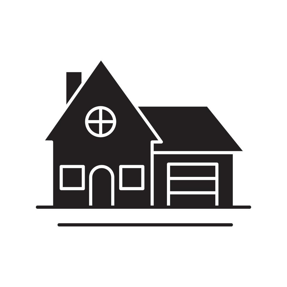 icono de glifo de cabaña. símbolo de silueta. casa de familia. residencia. espacio negativo. vector ilustración aislada