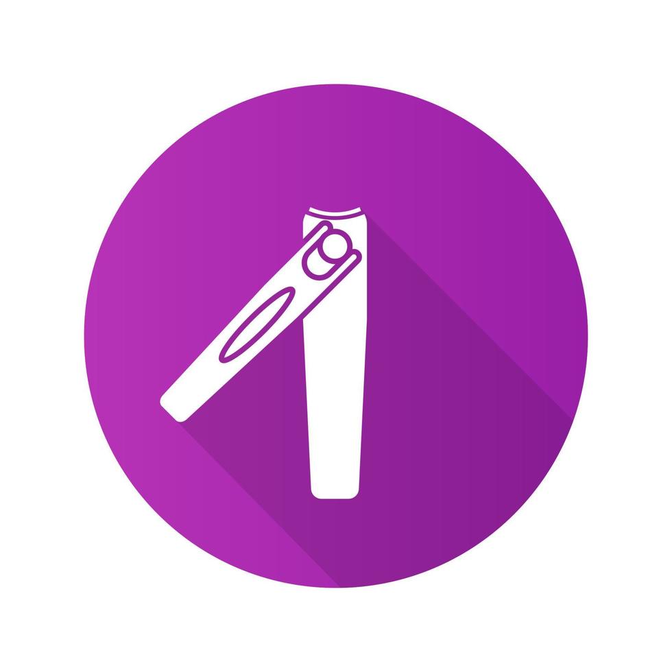 Manicure tweezers flat design long shadow glyph icon. Vector silhouette illustration