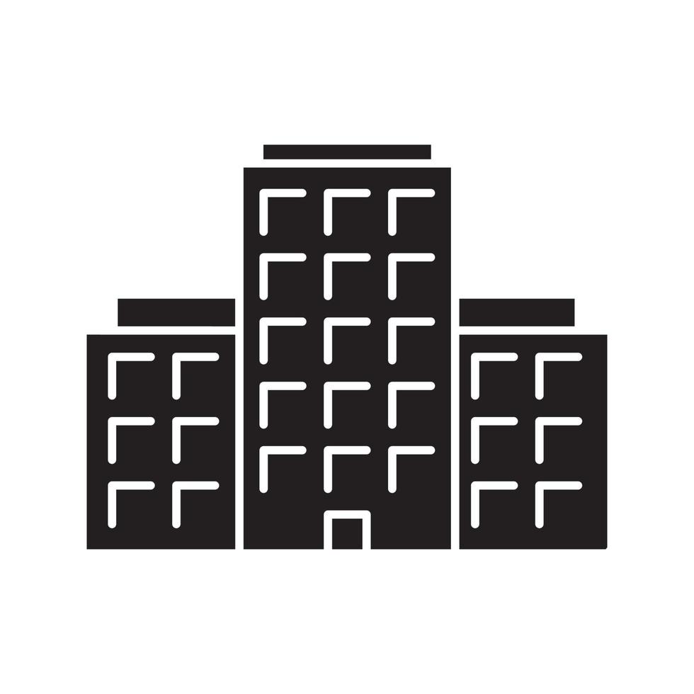 Multi-storey building glyph icon. Apartment house silhouette symbol. Real estate. Tower block vector isolated illustration