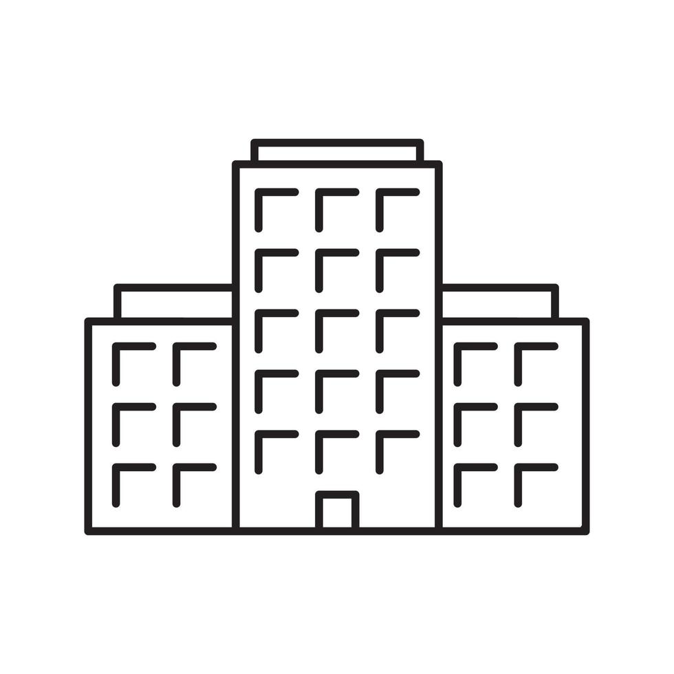 Multi-storey building linear icon. Apartment house thin line illustration. Tower block contour symbol. Vector isolated outline drawing