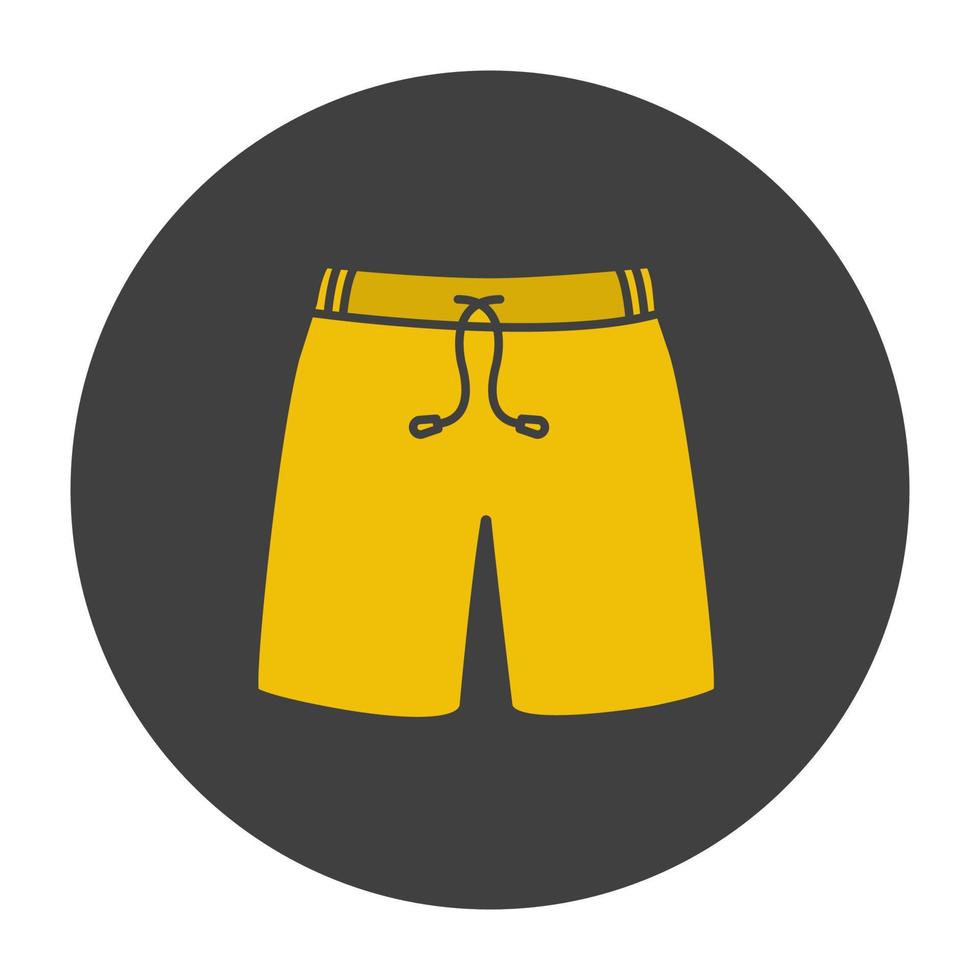 icono de color de glifo de bañador. pantalones cortos deportivos. símbolo de silueta sobre fondo negro. espacio negativo. ilustración vectorial vector