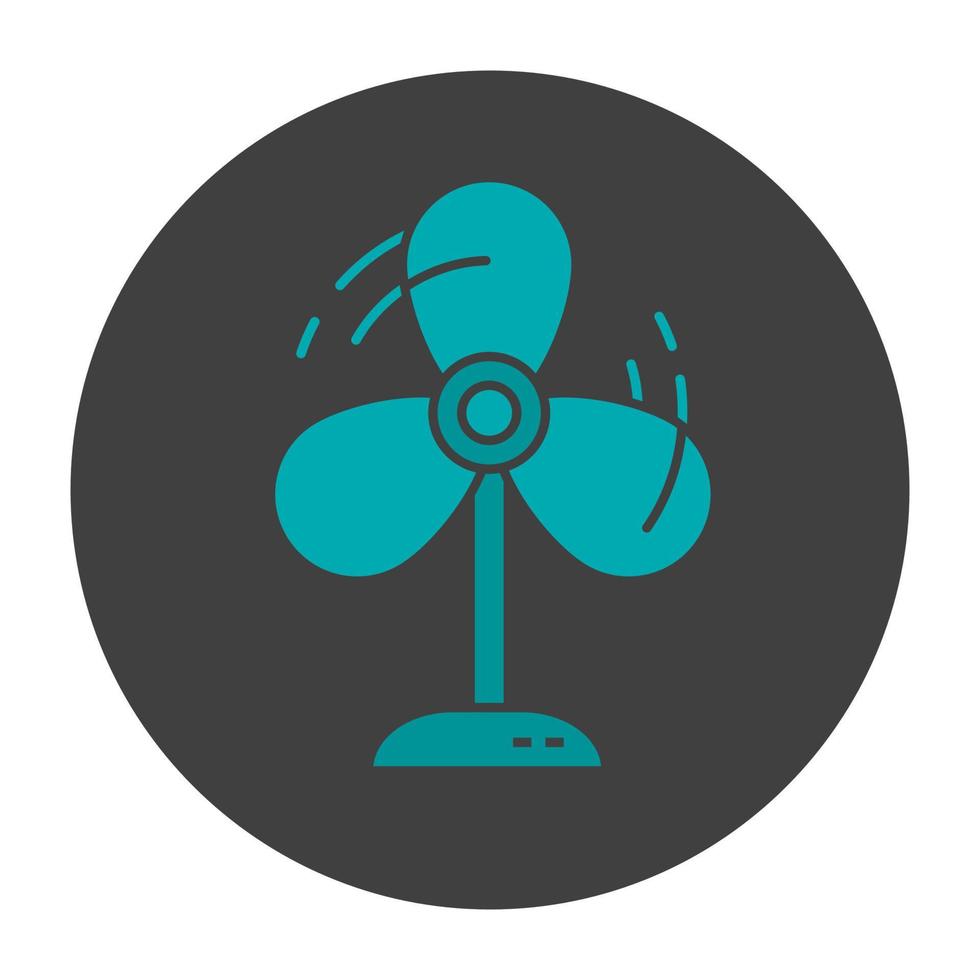 Fan glyph color icon. Ventilator. Silhouette symbol on black background. Negative space. Vector illustration