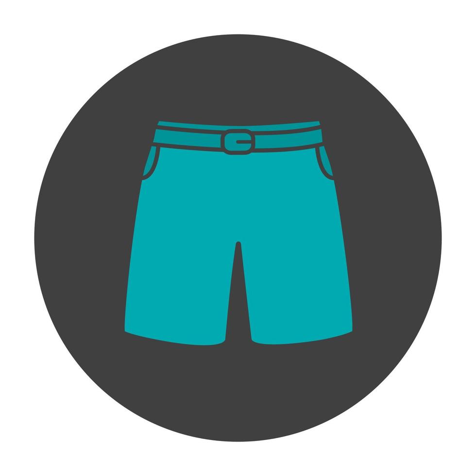 icono de color de glifo de bañador. pantalones cortos deportivos. símbolo de silueta sobre fondo negro. espacio negativo. ilustración vectorial vector