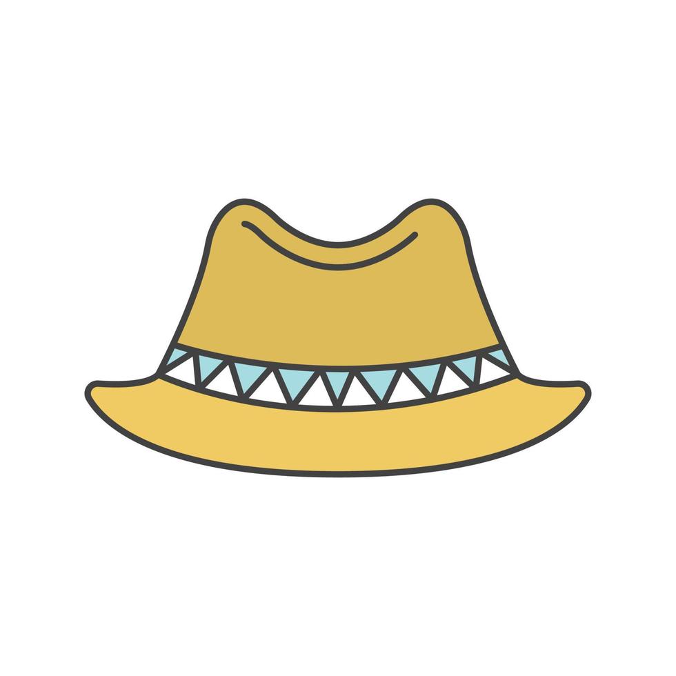 Icono de color de sombrero de Homburg. sombrero de hombre clásico. ilustración vectorial aislada vector