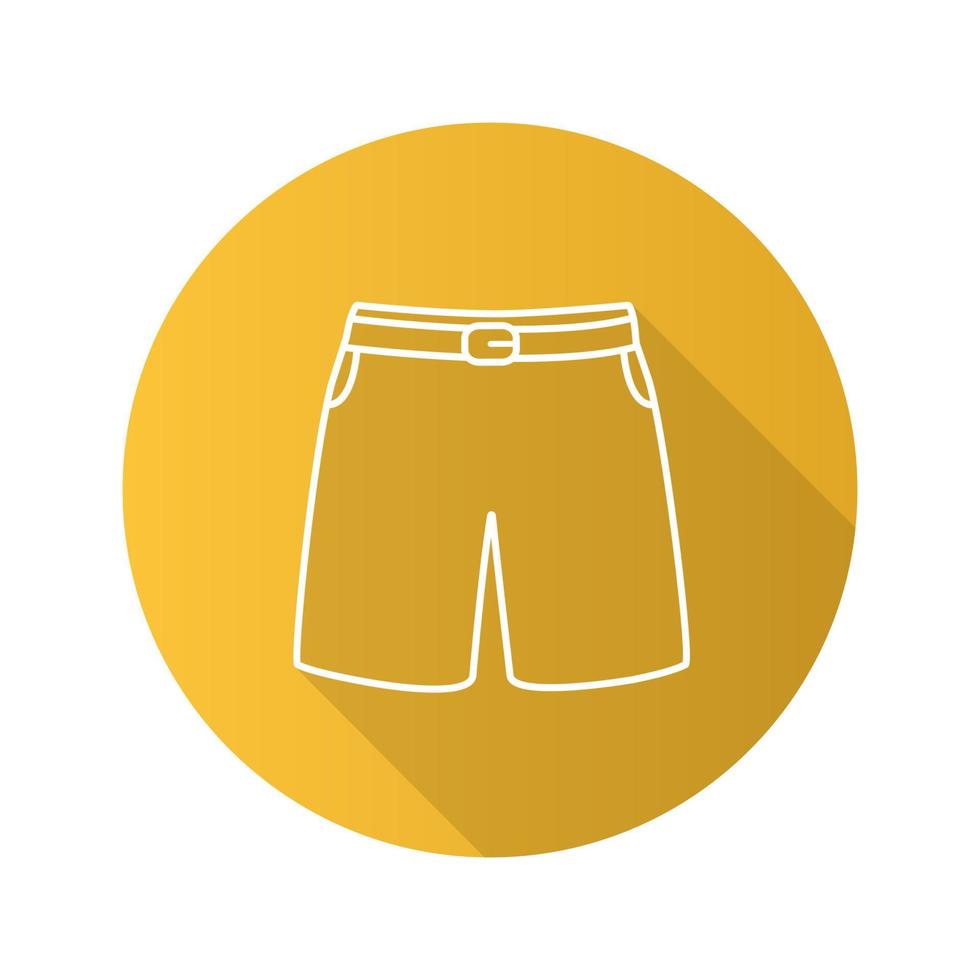bañador plano lineal larga sombra icono. pantalones cortos deportivos. símbolo de contorno vectorial vector