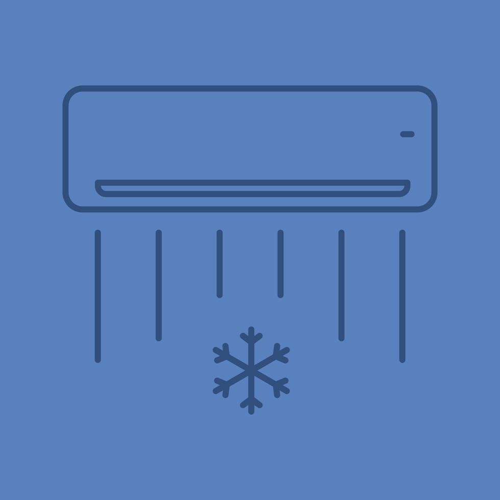 Air conditioner linear icon. Thin line outline symbols on color background. Vector illustration