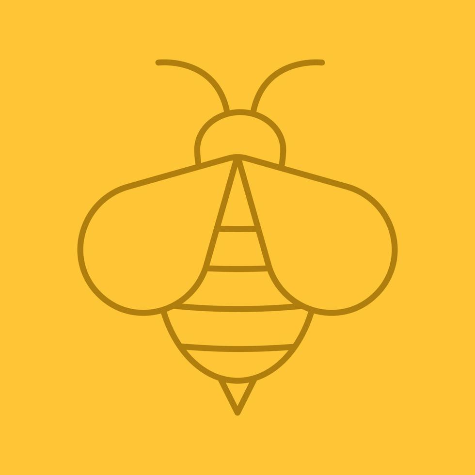 Honey bee color linear icon. Wasp. Apiary sign. Thin line outline symbols on color background. Vector illustration