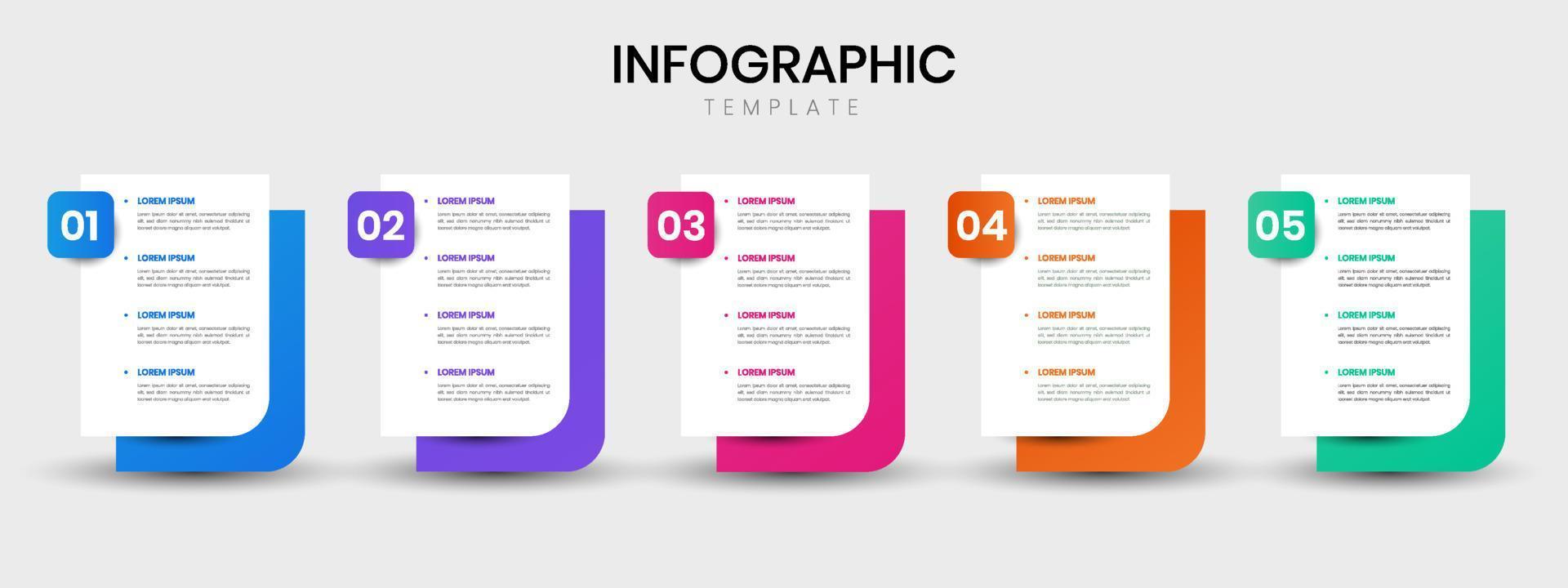 Business infographic thin line process with square template design with icons and 5 options or steps. Vector illustration.
