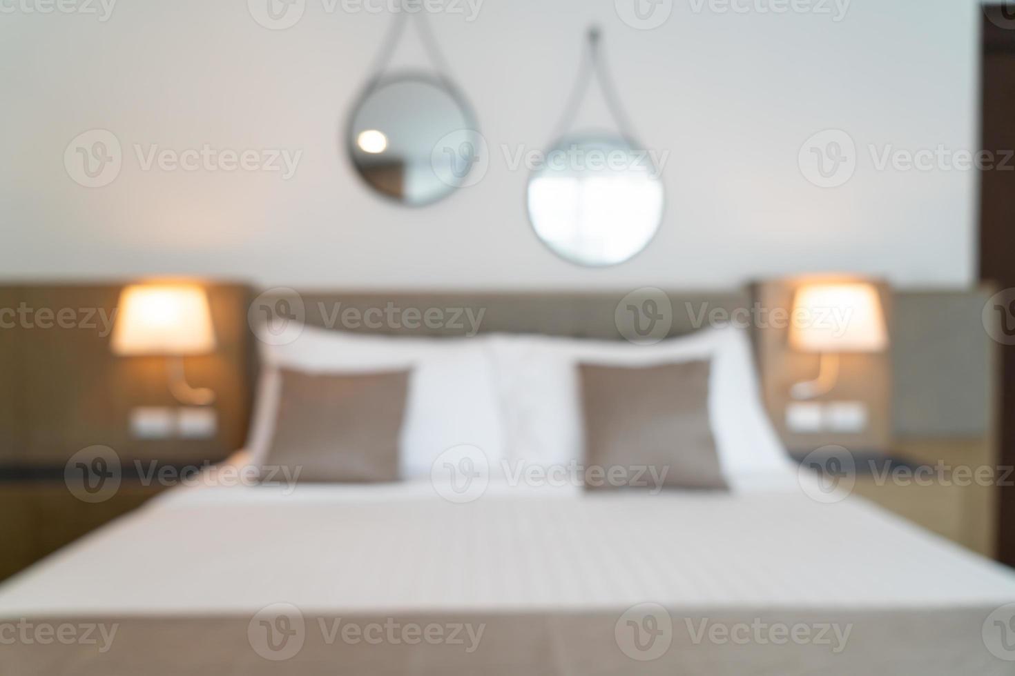Abstract blur beautiful luxury hotel bedroom photo