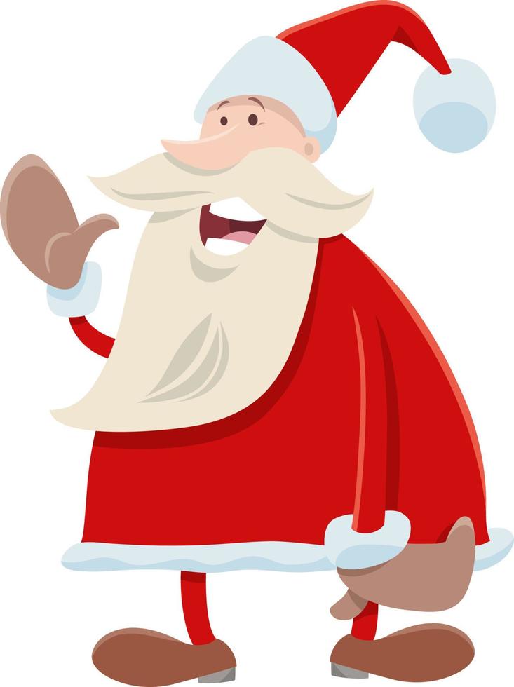 happy Santa Claus cartoon character on Christmas time vector