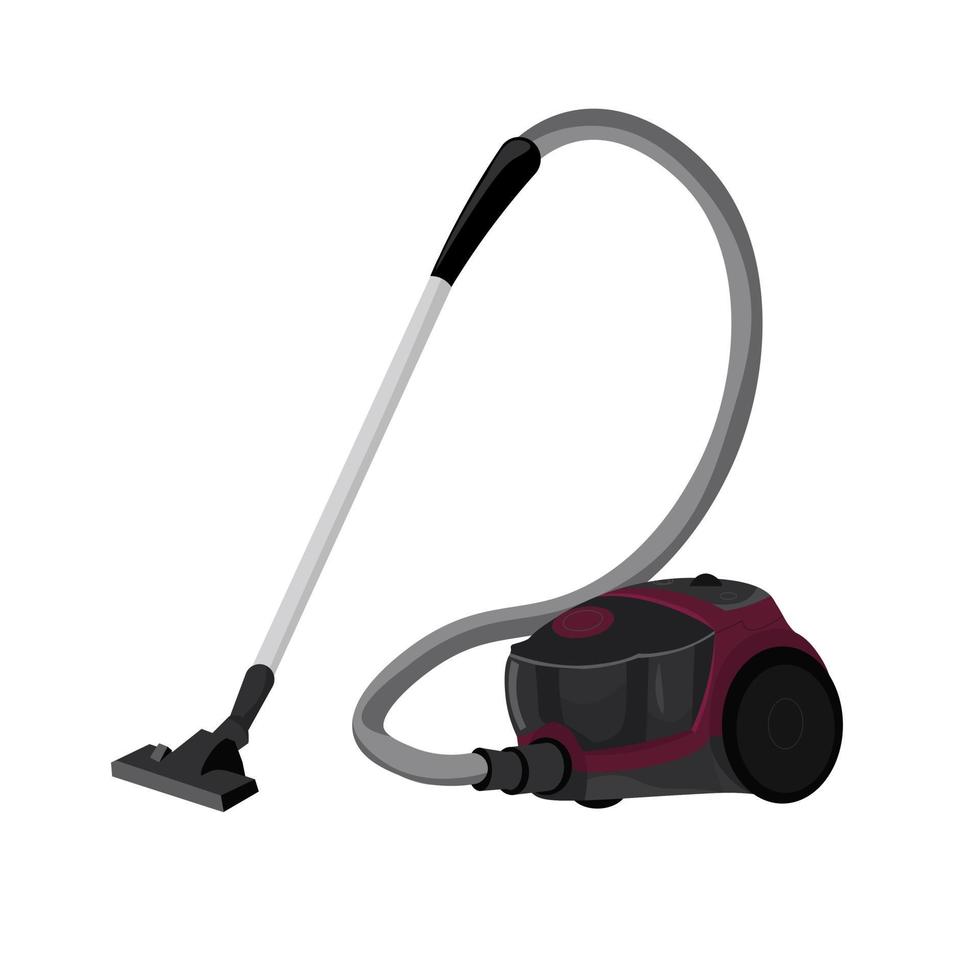 Household vacuum cleaner with long hose, burgundy with nozzle 4242220