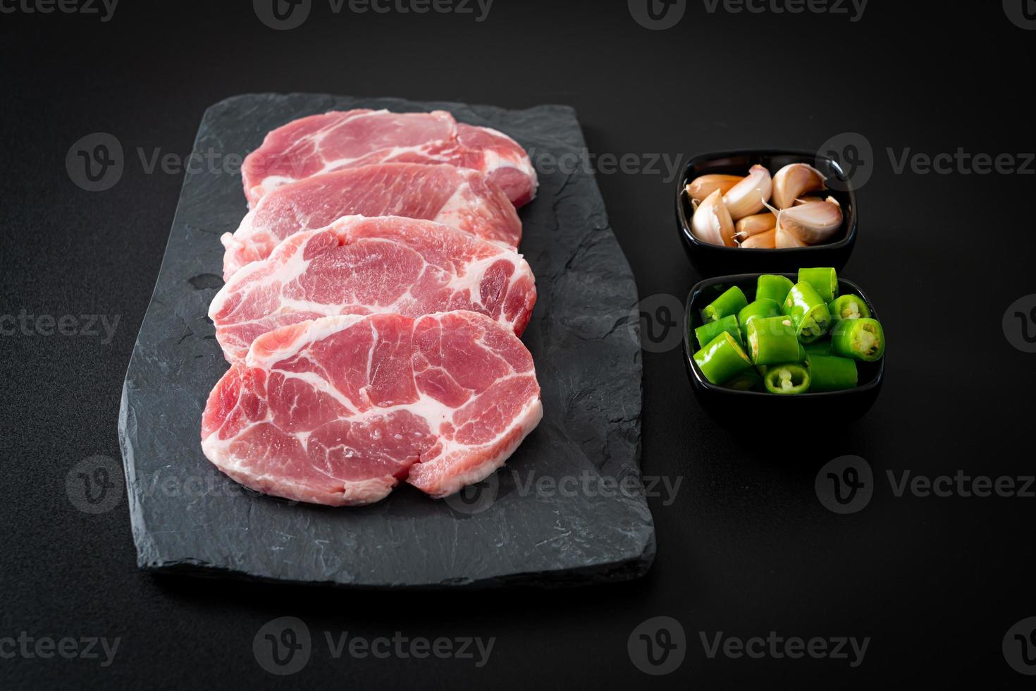 fresh pork neck raw or collar pork photo