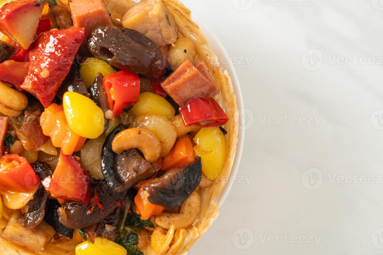 Stir fried mixed Chinese fruits and nuts photo