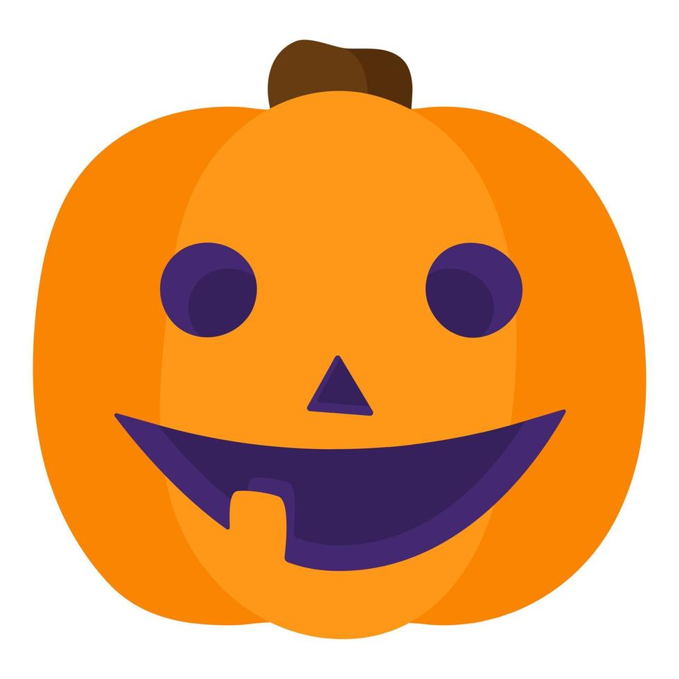 calabaza de halloween jack-o-lantern sonrisa naranja. vector