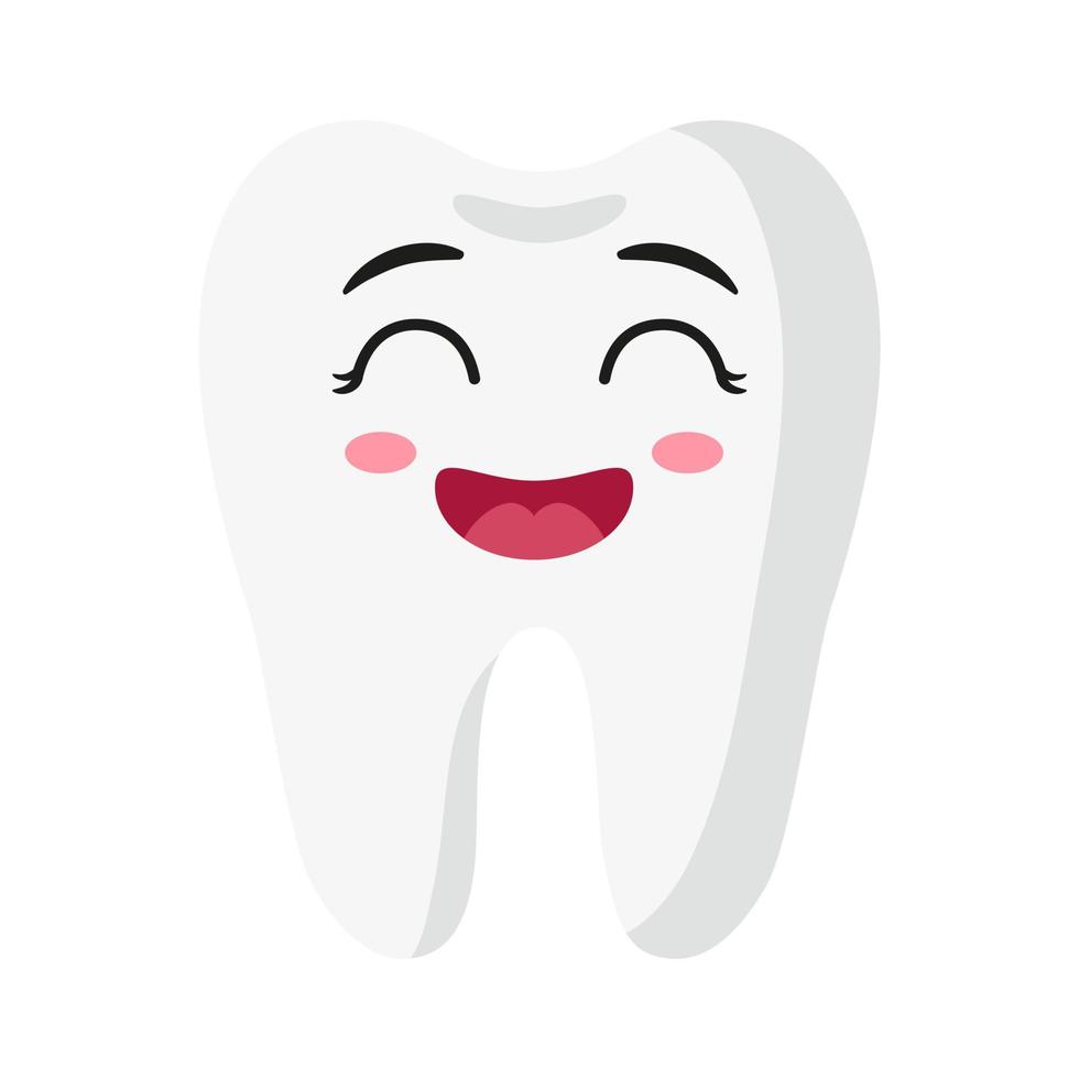 Vector cartoon cute laugh characters of tooth.