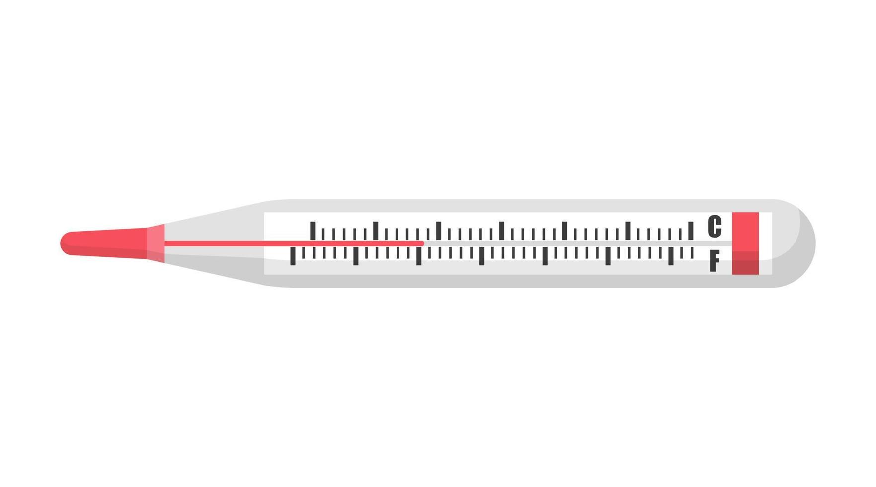 Medical equipment alcohol filled thermometer. vector