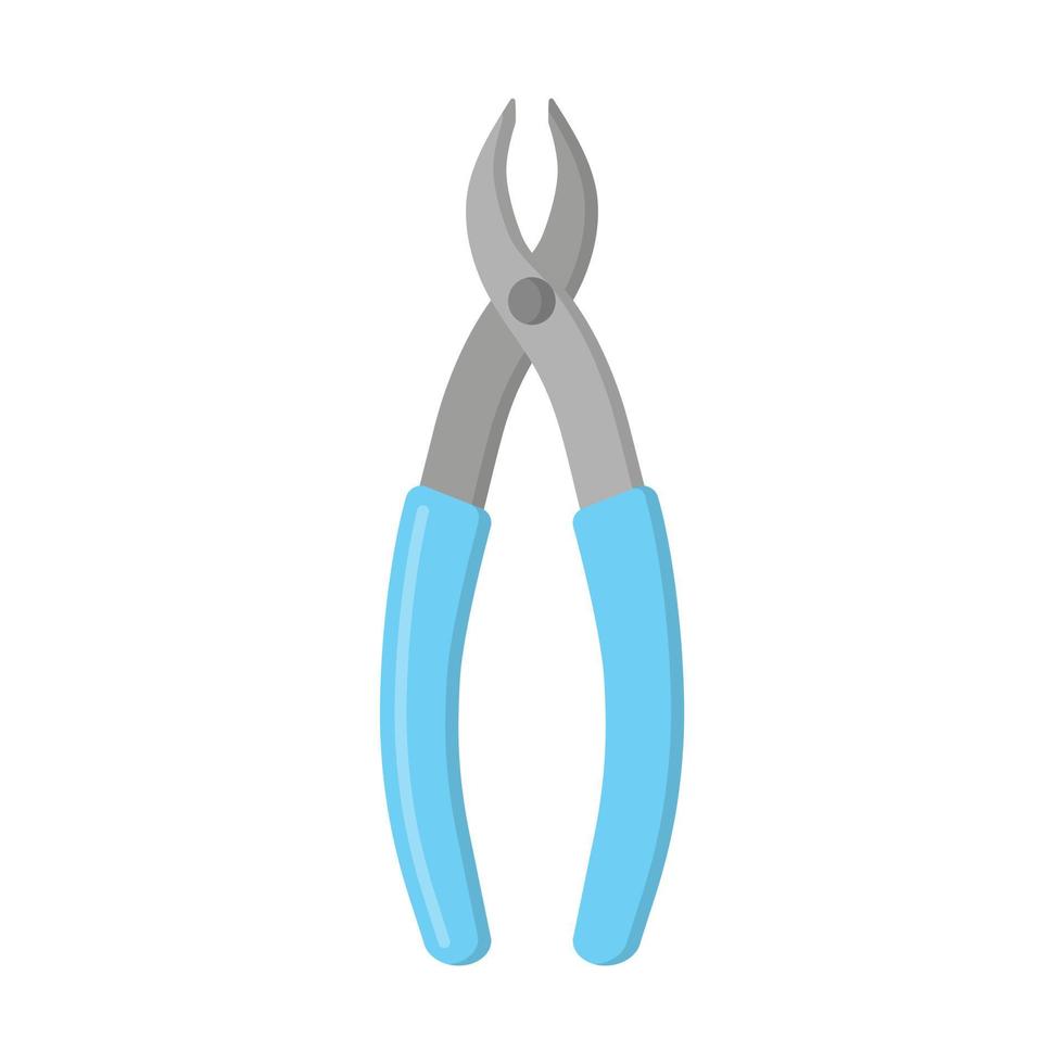 Instrumento de pinzas quirúrgicas dentales de dibujos animados de vector. vector