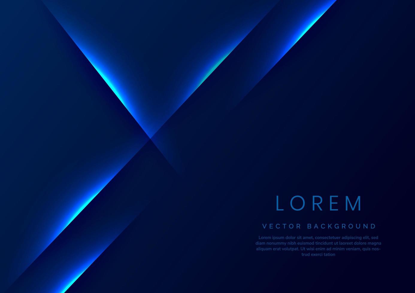 Template corporate abstract dark blue gradient stripes overlap layer background with lighting. vector