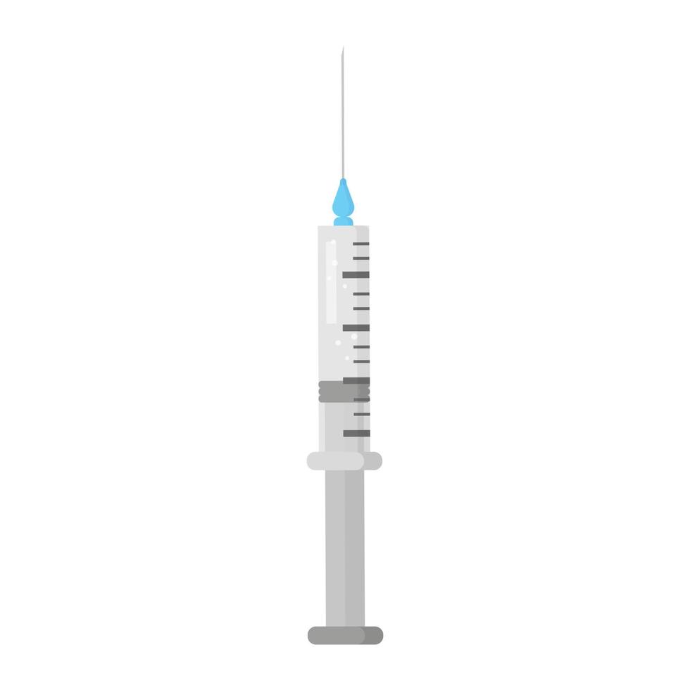 Jeringa dental de dibujos animados de vector para anestesia o medicina.