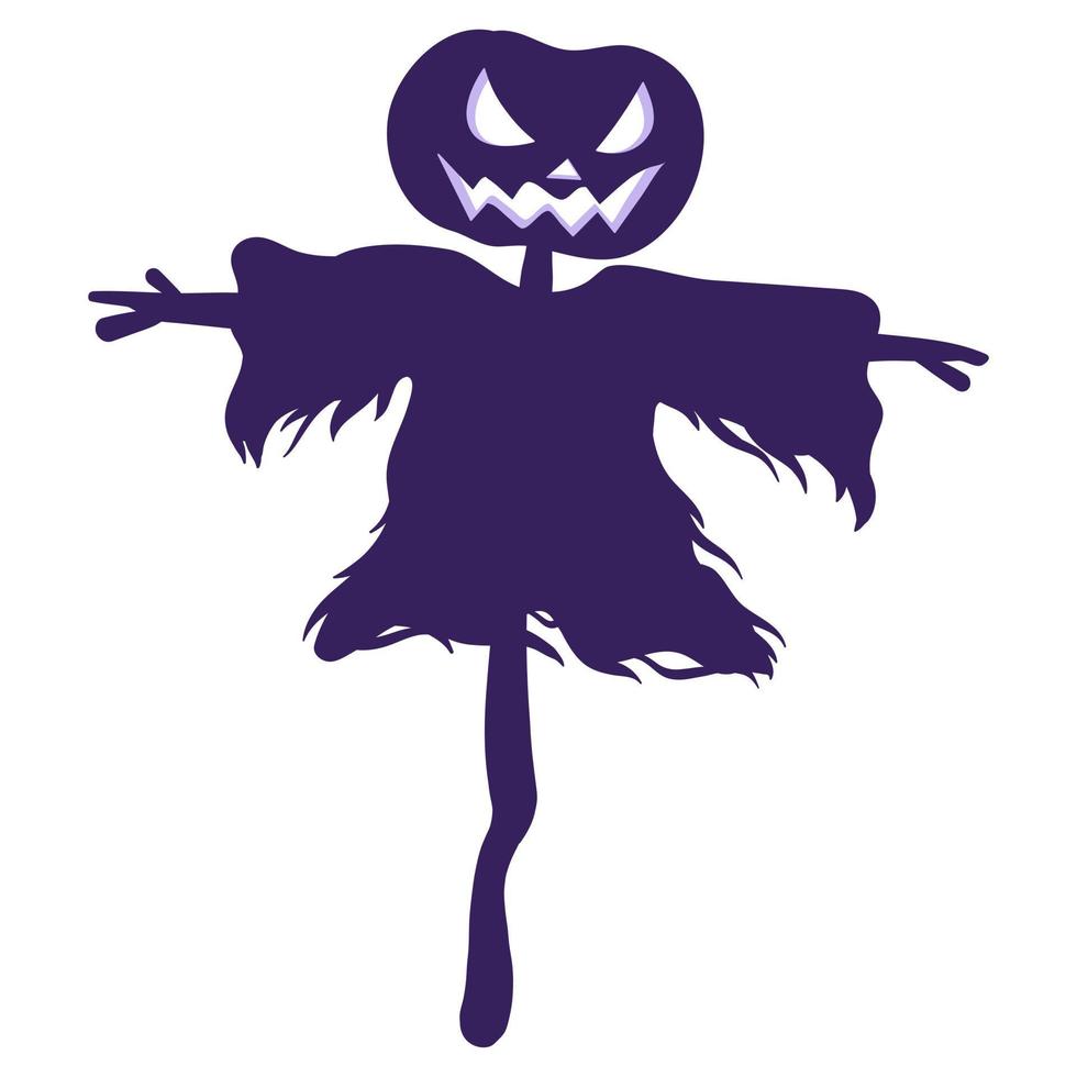 Silhouette of a Halloween scarecrow. vector