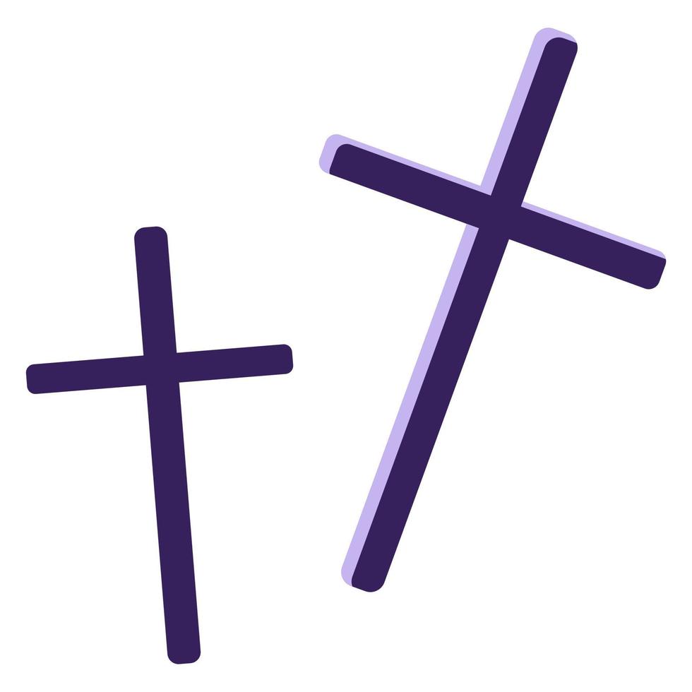 Silhouette of gravestone christianity crosses. vector