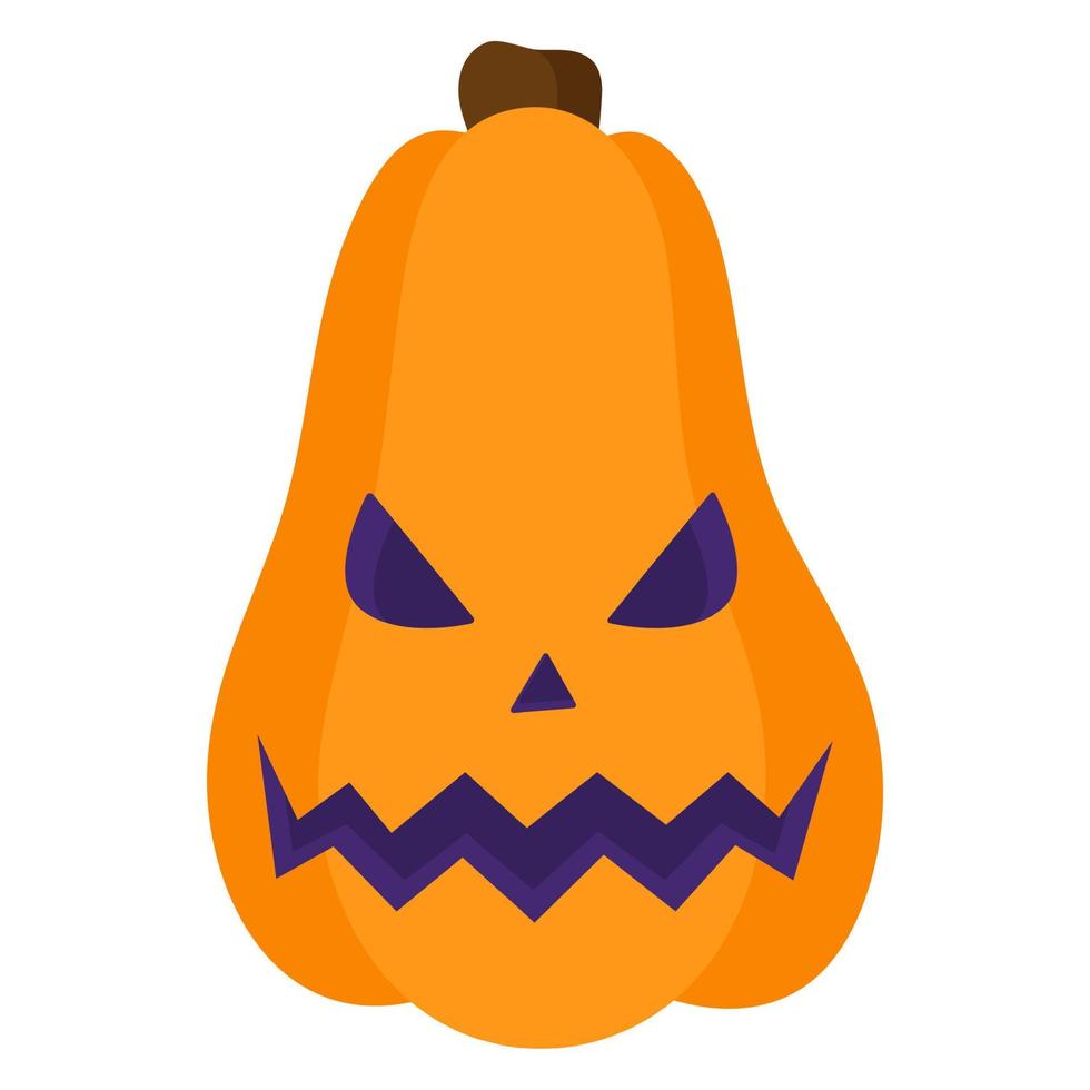 Halloween Jack-o-lantern wicked orange pumpkin. vector