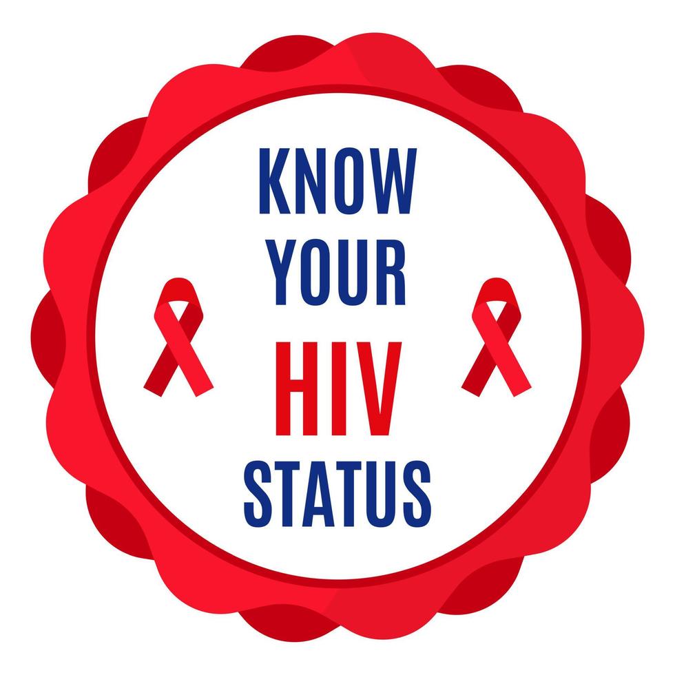 Vector lettering or inscription sticker AIDS and HIV prevention.