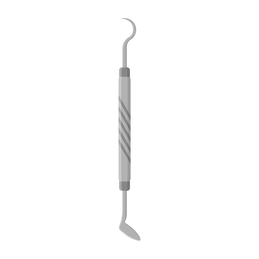 Vector cartoon dental therapy plastic and scaler instrument.