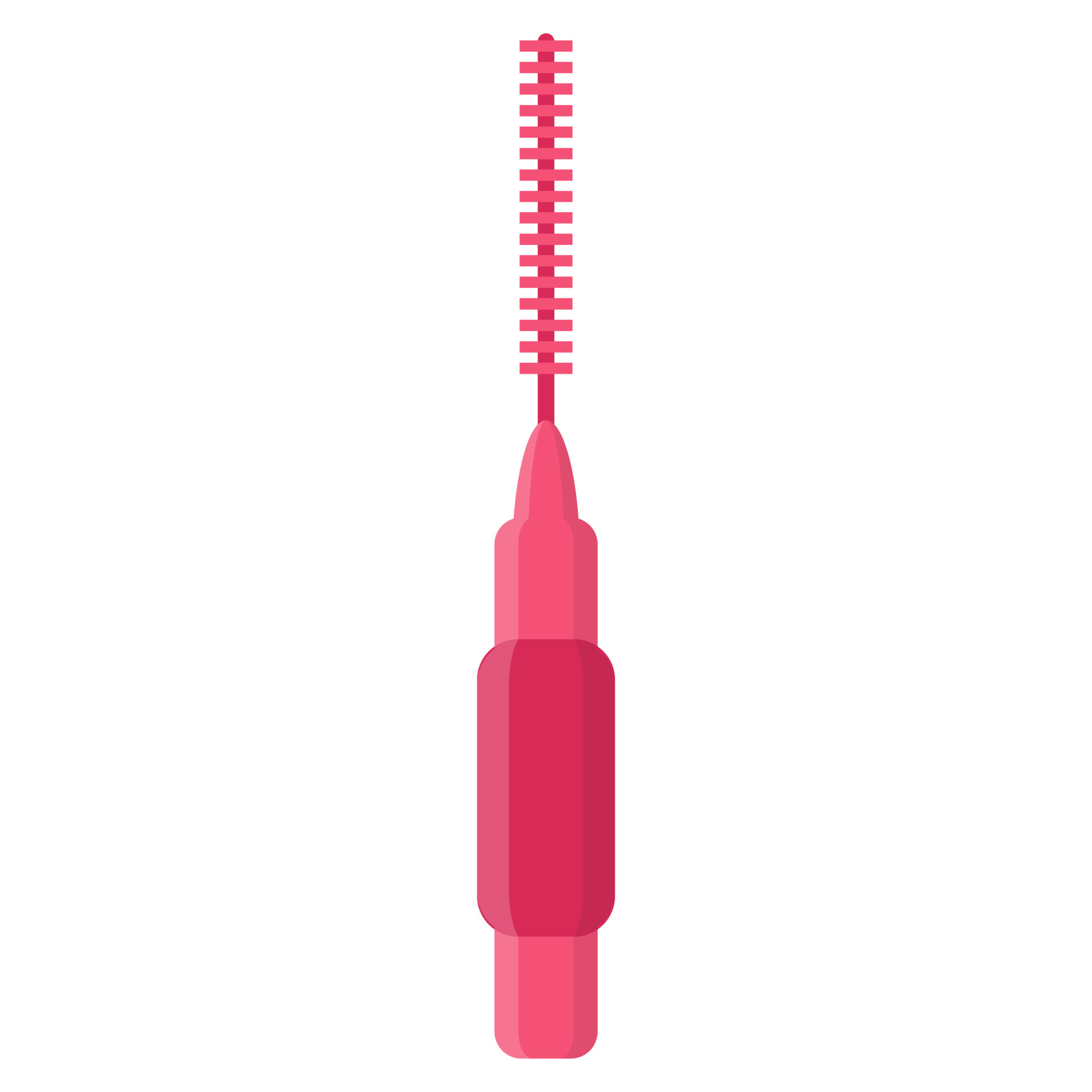 Vector cartoon interdental brush or floss for cleaning teeth and gums