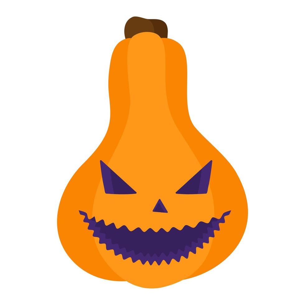 Halloween jack-o-lantern calabaza naranja malvada. vector