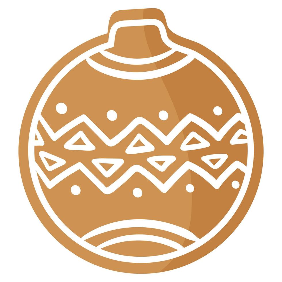 Christmas festive Christmas tree decoration gingerbread cookie covered by white icing. vector