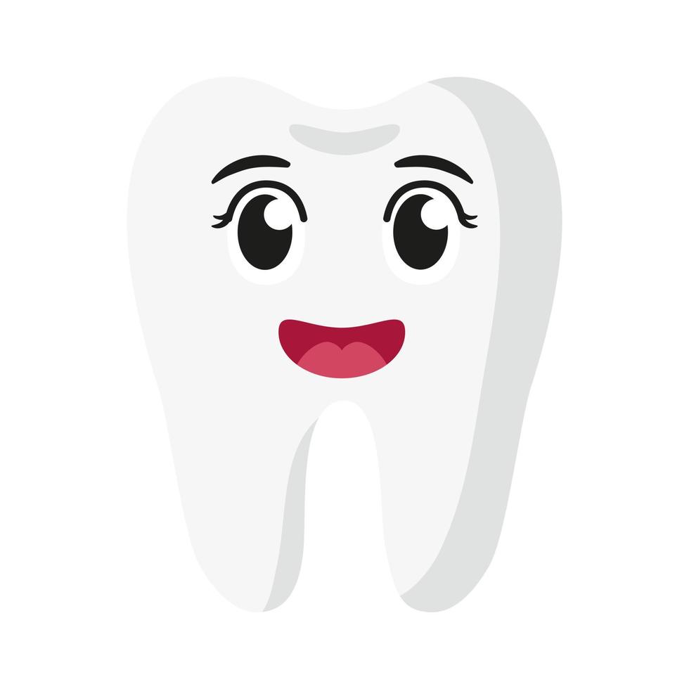 Vector cartoon cute smile characters of tooth.
