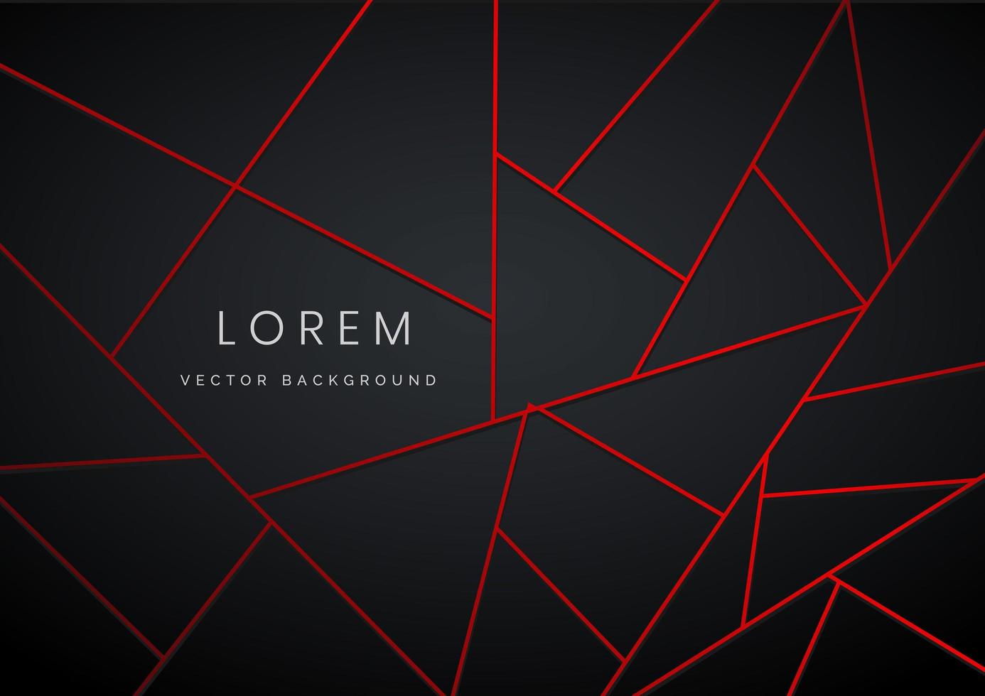 Abstract red geometric triangles line on dark background with space for text. vector