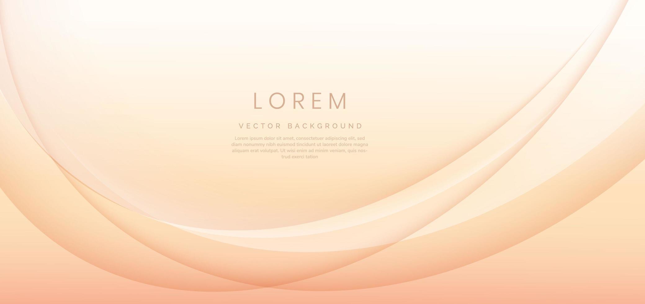 Abstract modern shiny soft orange gradient curved background. vector