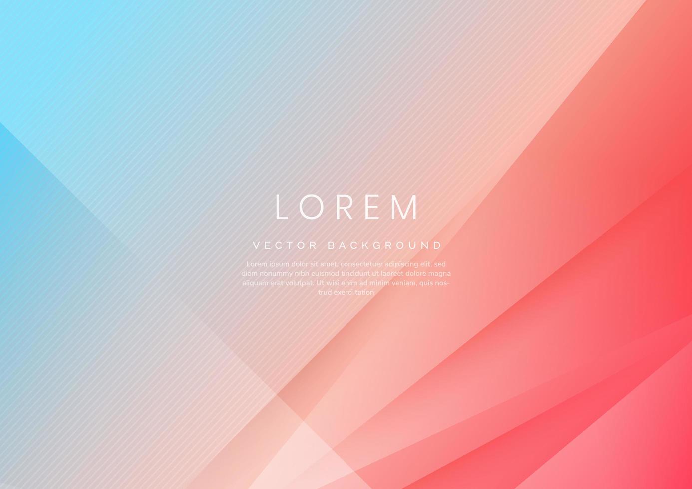 Abstract soft blue and red geometric diagonal overlay layer background. vector