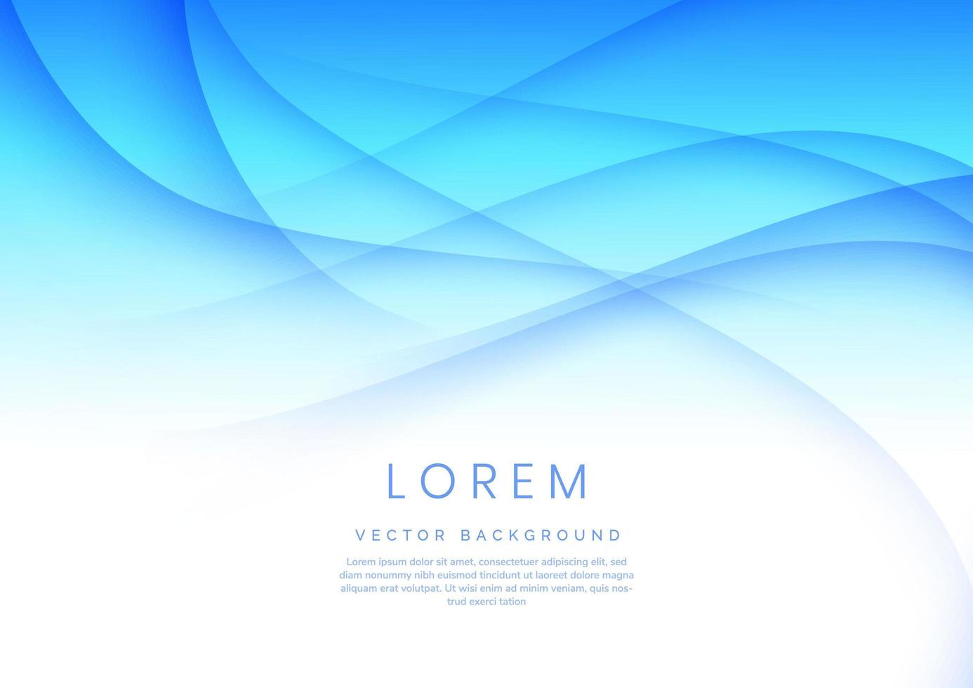 Abstract soft blue curve template background with space for text. vector