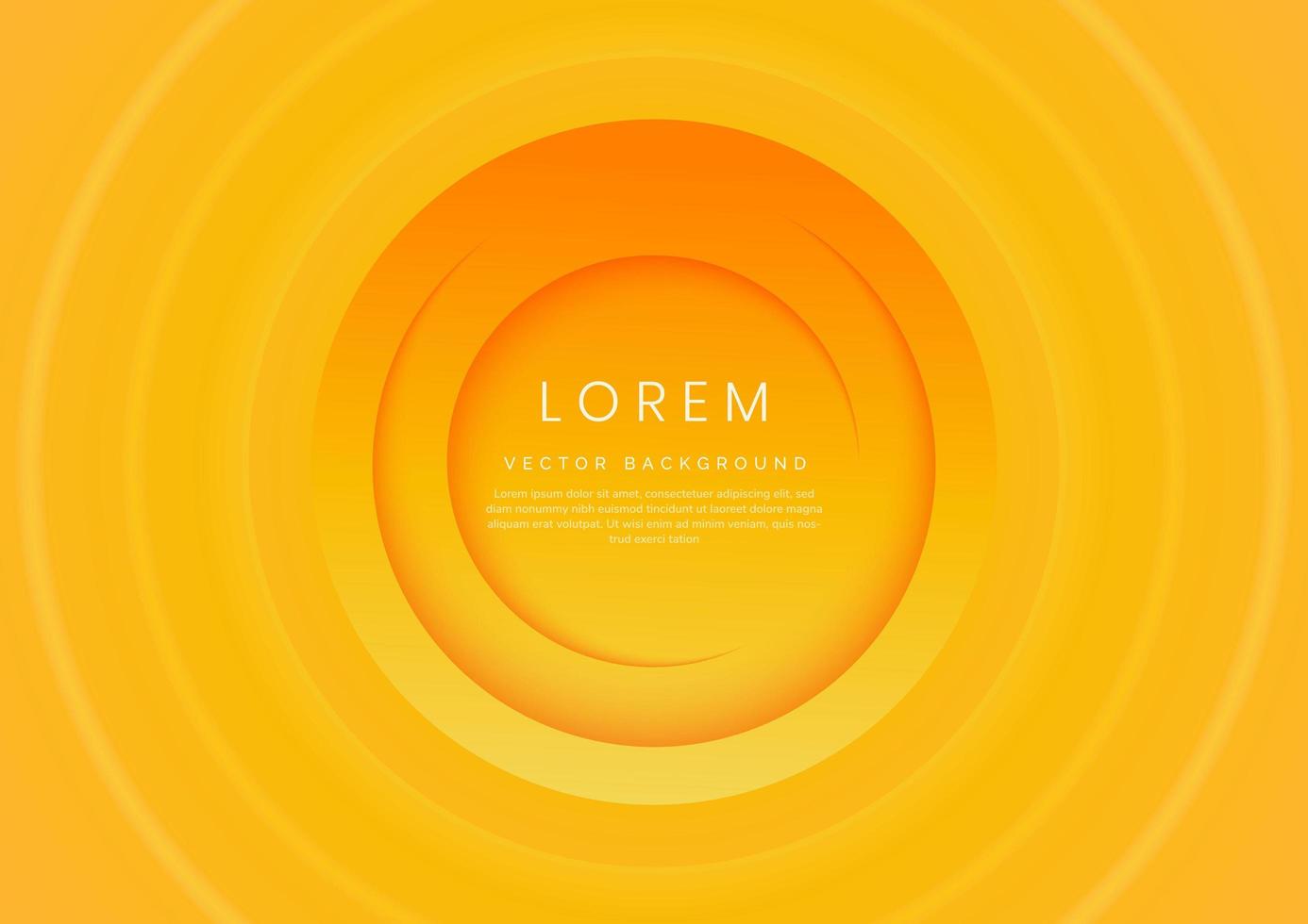 Abstract modern yellow and orange gradient circles layers lighting background with copy space for your text. vector