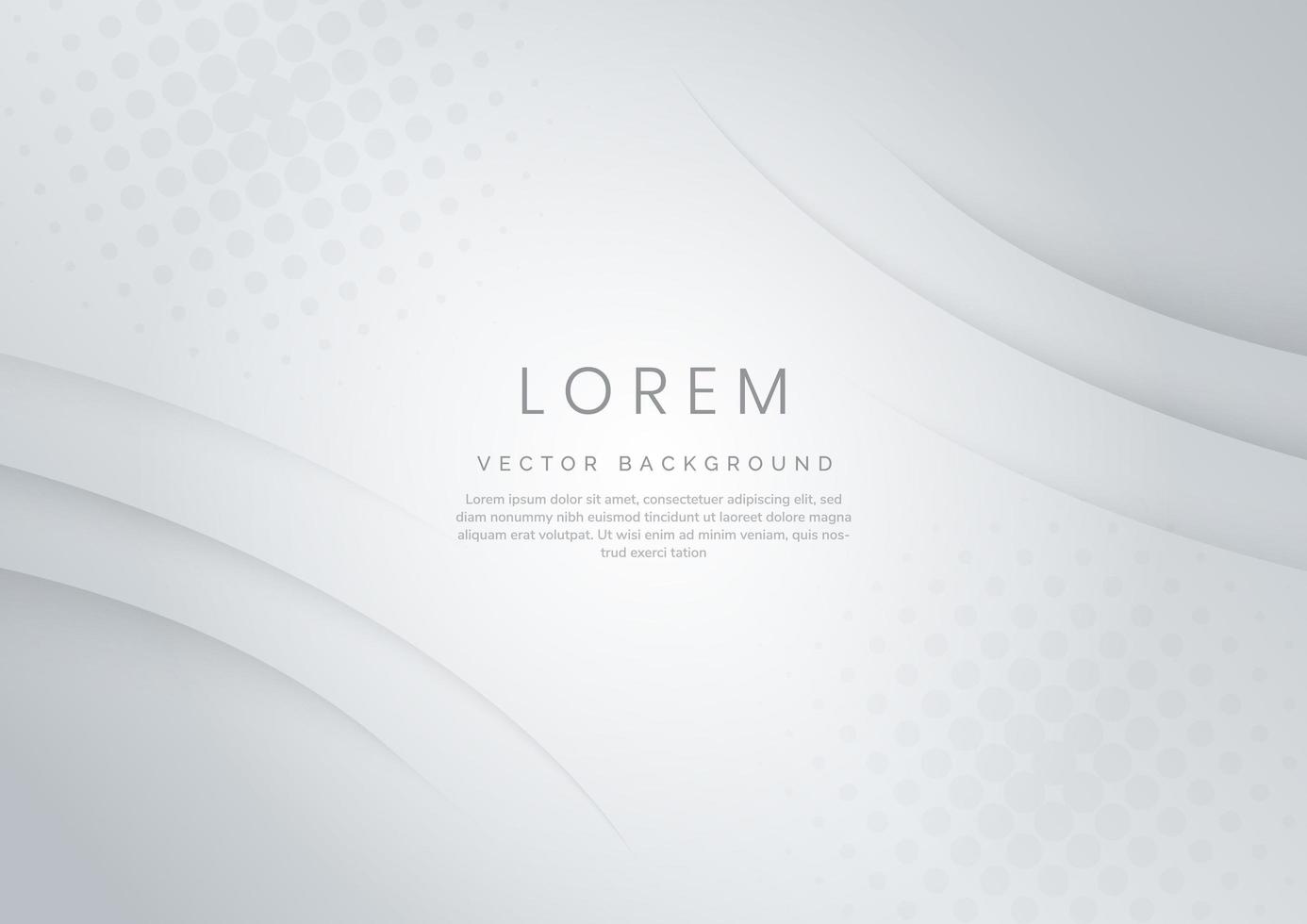 Abstract white and grey background with dynamic waves shape. vector