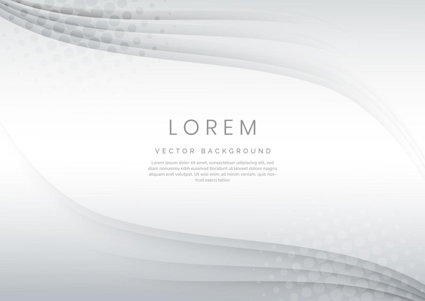 Abstract modern white and gray gradient circles layers lighting background with copy space for your text. vector