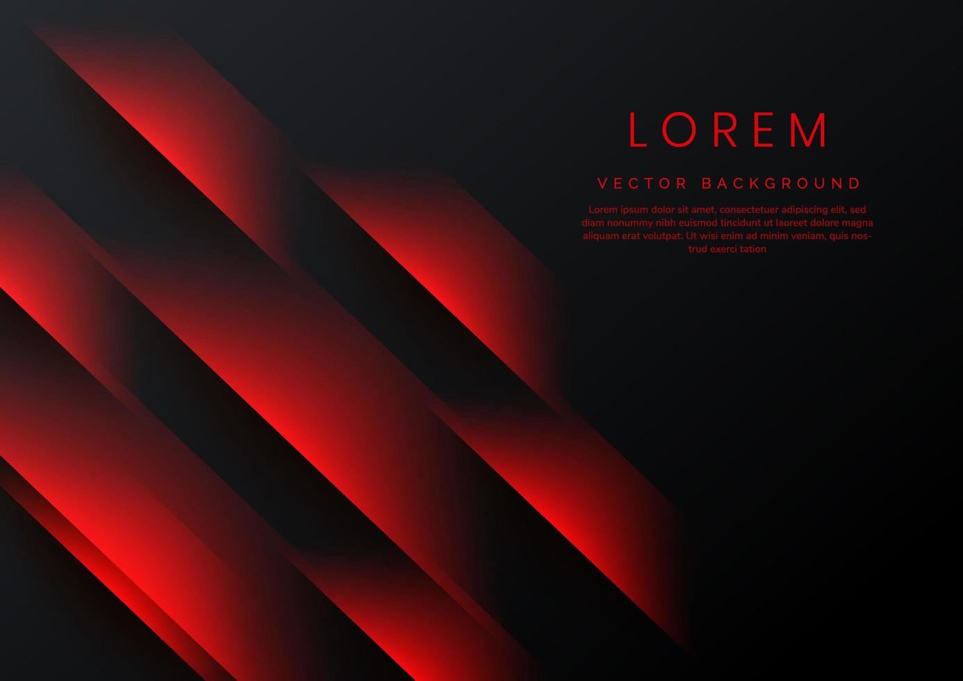 Abstract technology geometric red color shiny diagonal on balck background. vector