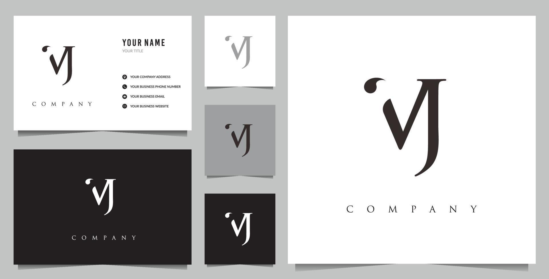 initial VJ logo design vector