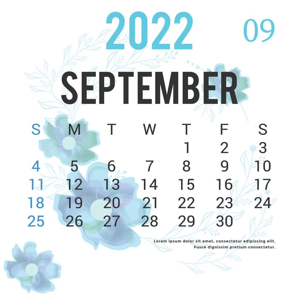 diseño de plantilla de calendario imprimible 2022 vector